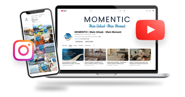Videos, Reisetipps und Informationen auf YouTube und Instagram